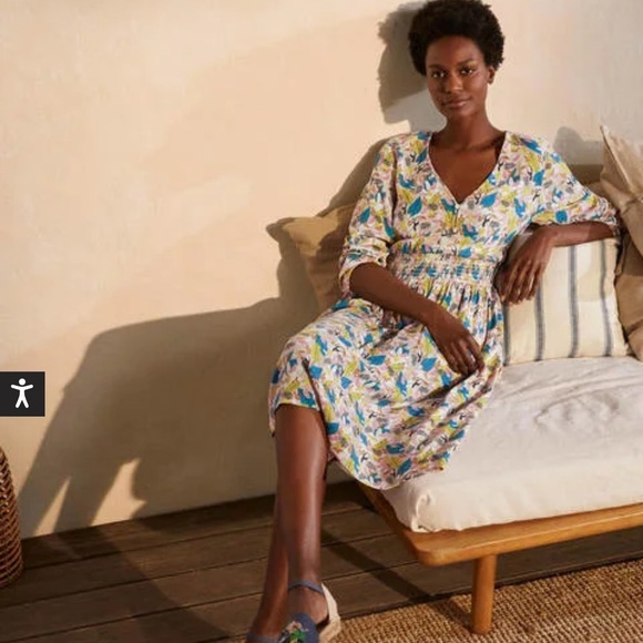 Boden Dresses & Skirts - Boden Blue and Yellow Floral Midi Dress